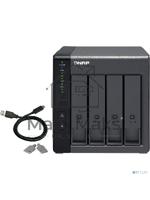 Полка расширения сетевого хранилища без дисков channel QNAP DAS TR-004 4 Bay 2.5/3.5 SATA Type-C USB 3.1 Gen 1 (5 Gb/s) Direct Attached Storage with Hardware RAID