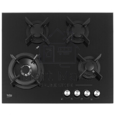 Газовая варочная поверхность Beko HINW64229S, 4 конфорки, закаленное стекло, 9500 Вт