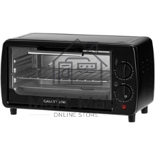 Мини-печь Galaxy Line GL 2625, черный, 8 л, 1000 Вт, таймер на 60 минут, индикатор работы, автоотключение