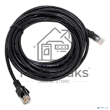 Патч-корд медный UTP Cablexpert PP10-5M/BK cat.5e, 5м, литой, многожильный, черный