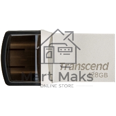 Флешка USB Transcend JetFlash 890S (TS128GJF890S), 128Gb, USB 3.1/Type-C, R/W 70/25, темно-серый