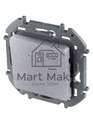 Переключатель 1-клавишный 10AX 250В алюминий