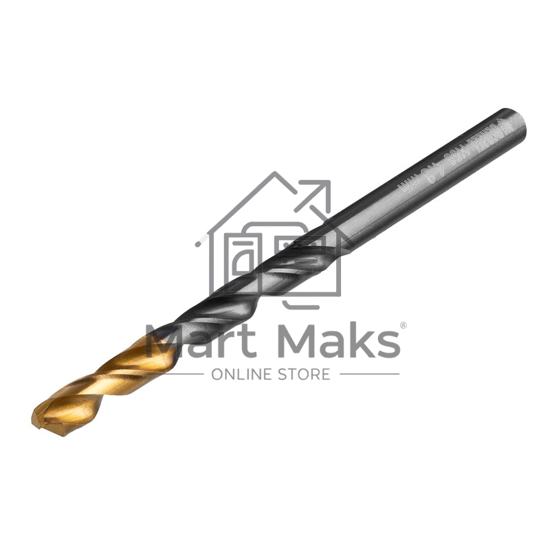 Сверло по металлу, 4,8 мм, HSS-Tin, Golden Tip, 10 шт. Denzel