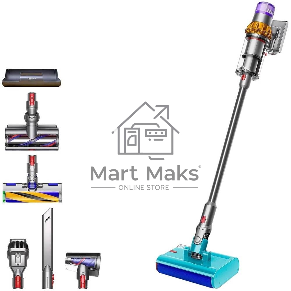 Пылесос вертикальный Dyson V15s Detect Submarine (448798-01) серый, питание от аккумулятора, 240 Вт, уборка влажная/сухая, пылесборник 0,76 л, работа от АКБ max 60 мин.
