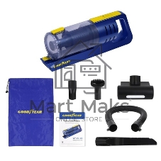Пылесос автомобильный GOODYEAR GY-VC-02 синий/желтый, 80 Вт, уборка сухая, пылесборник контейнер 0.48 л