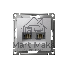 Алюминий Розетка двойная компьютерная RJ45+RJ45, кат.5E, механизм Schneider Electric