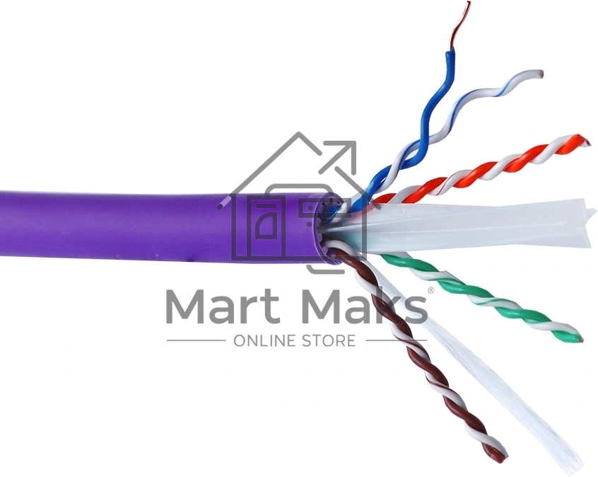 Кабель информационный Lanmaster LAN-6AUTP-HFLT-VI кат.6A UTP 4 пары 23AWG LSZH внутренний 305м фиолетовый