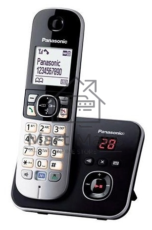 Телефон беспроводной (DECT) Panasonic KX-TG6821RUB (черный), автоответчик,определитель номера,телефонный справочник 120 зап.