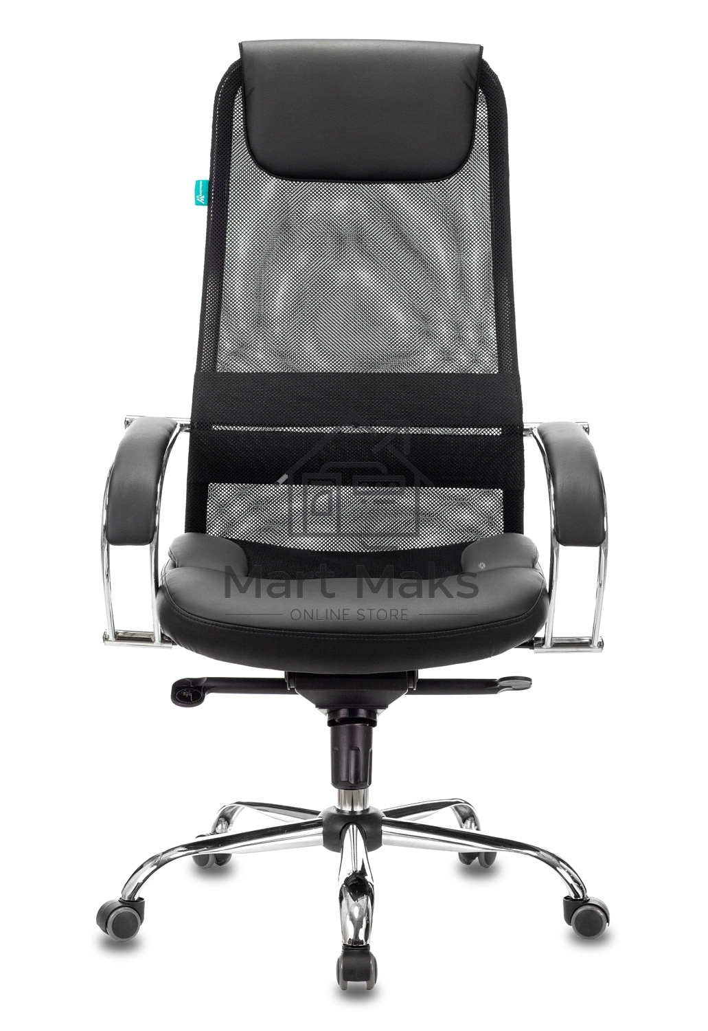 Кресло руководителя Бюрократ CH-609SL/BLACK TW-01 TW-11 черный, спинка сетка, искусст.кожа/ткань, крестовина хром