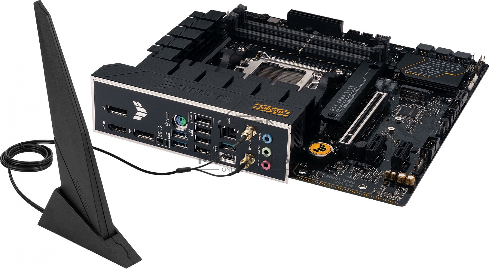 Материнская плата ASUS TUF GAMING B650M-E WIFI, AM5, AMD B650, 4xDDR5, 4xSATA, 2xM.2, 1xPCI-E 4.0 x16, 2xPCI-E x1, 2xDP, 1xHDMI, 1x 2.5Gb LAN, 1xUSB-A 3.2 Gen 2, 2xUSB-A 3.2 Gen 1, 4xUSB 2.0, 1xUSB-C 3.2 Gen 2, 3x3.5 мм, 7.1, Micro-ATX