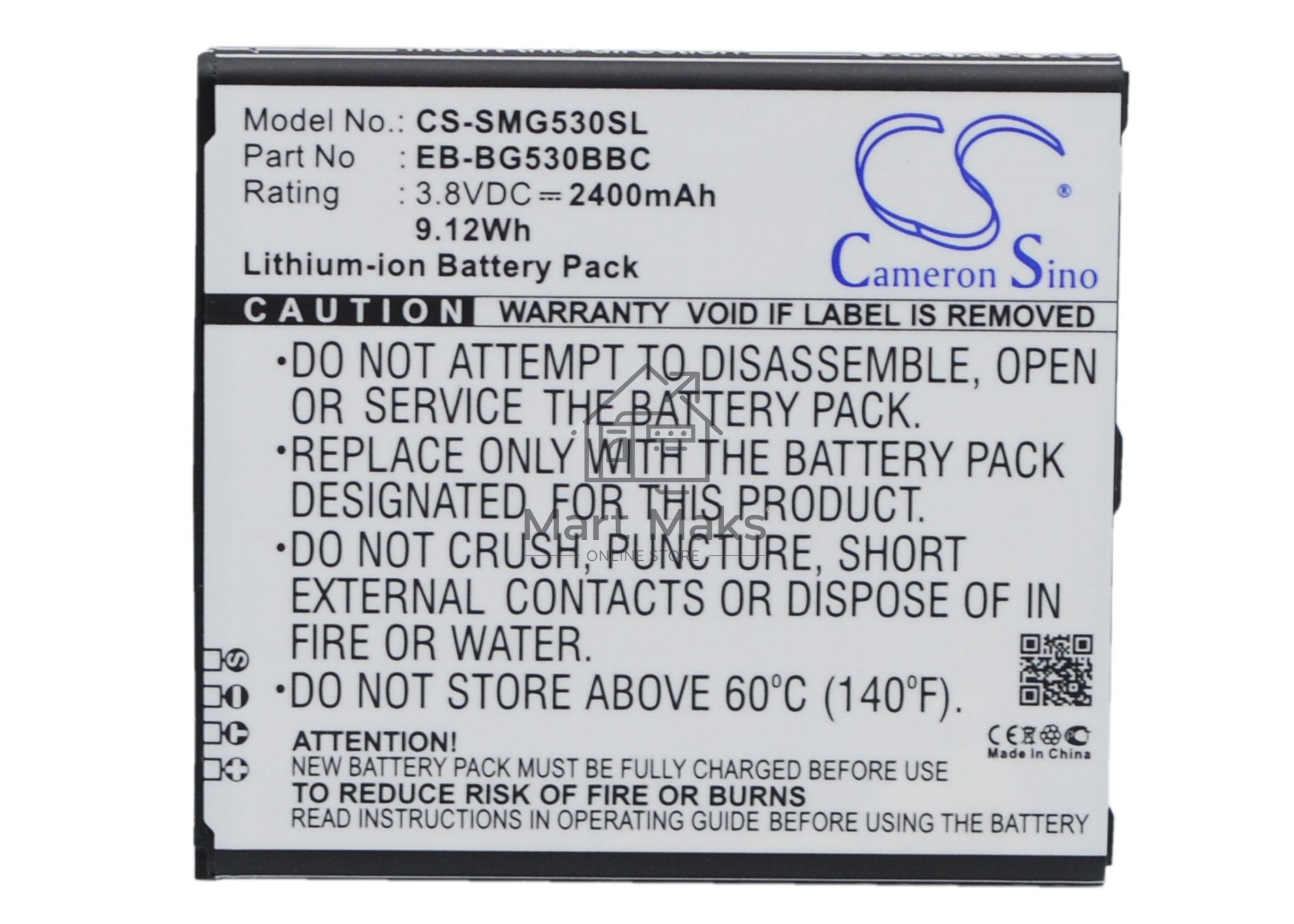 Аккумулятор CameronSinoCS-SMG530SL EB-BG530BBC для Samsung Galaxy Grand Prime (SM-G530H, SM-G5309W)