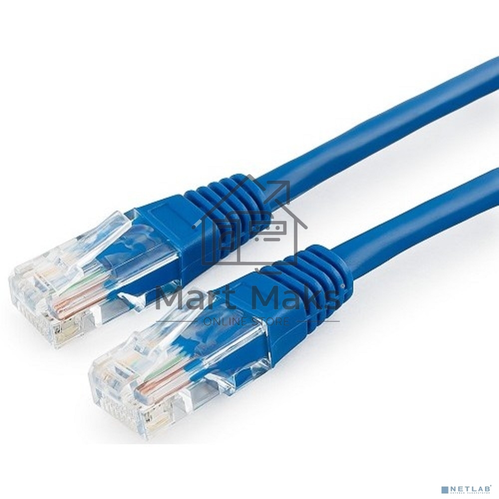 Патч-корд медный UTP Cablexpert PP10-2M/B кат.5e, 2м, литой, многожильный (синий)