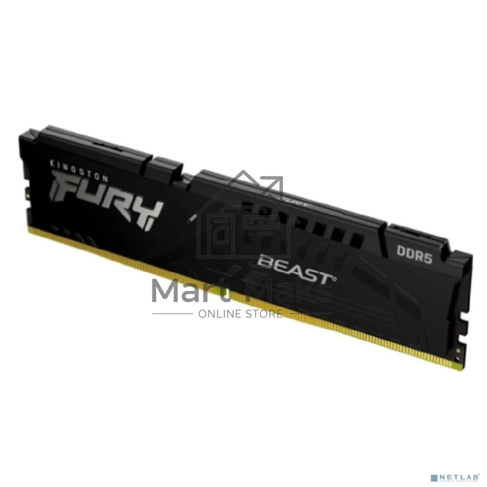 Оперативная память Kingston Fury Beast Expo, DDR5, 8GB (1x8GB), 5200MHz, CL36, DIMM, с радиатором, черный