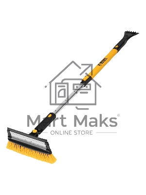 Щетка-сметка для снега со скребком Denzel, телескоп, поворотная голова, водосгон, 900-1200 мм 55308