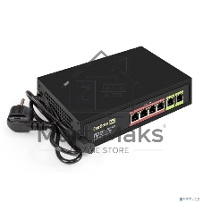 Коммутатор ExeGate EDGS-1006D.4PoE-65W, 4×1 Гбит/с PoE + 2×1 Гбит/с, неуправляемый