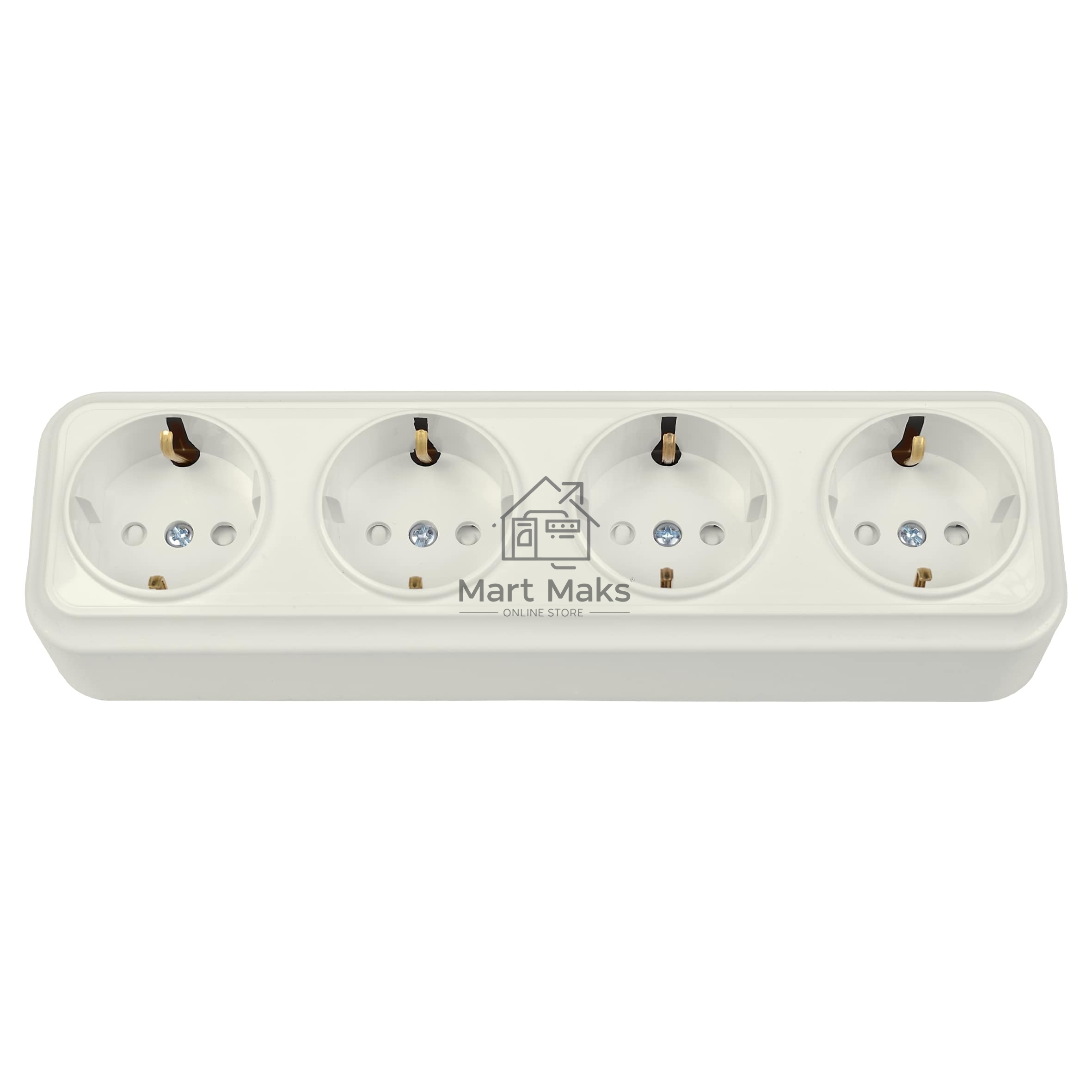 Розетка Bylectrica Роз. 4-местн. ОУ с земл. со шторк. серия ВАРИАНТ, (РА16-0186 бежевый)