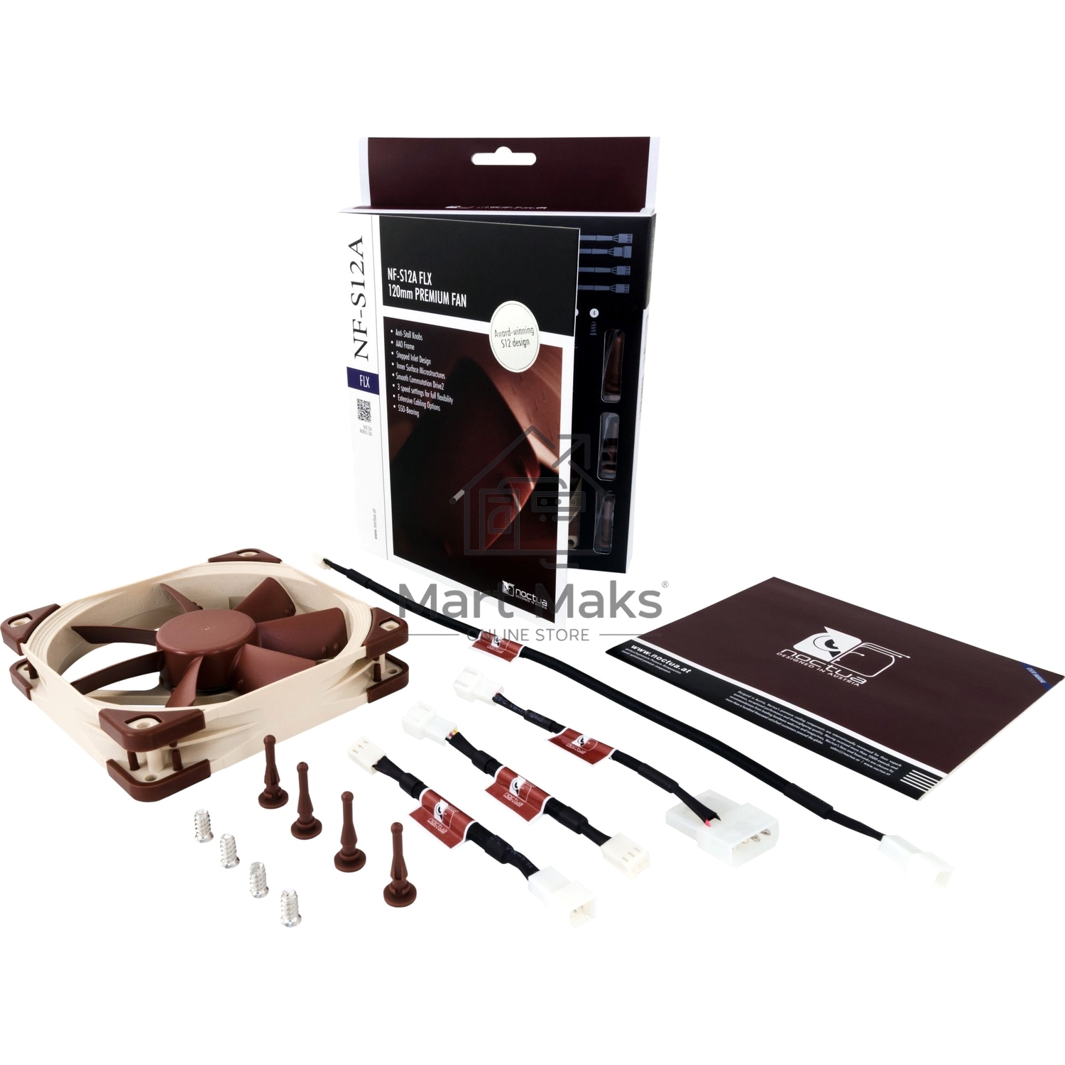 Вентилятор Noctua NF-S12A FLX 120мм, 1200rpm