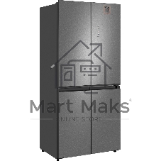 Холодильник Weissgauff WCD 450 Bru Steel Glass NoFrost Inverter матовая сталь трехкамерный 287/163л морозилка снизу, No Frost, Side by Side