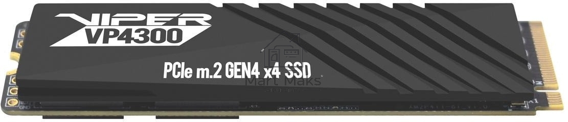 Накопитель SSD Patriot Viper VP4300, 1Tb, PCIe 4.0 x4, M.2 2280, NVMe, R/W 7400/5500, с радиатором