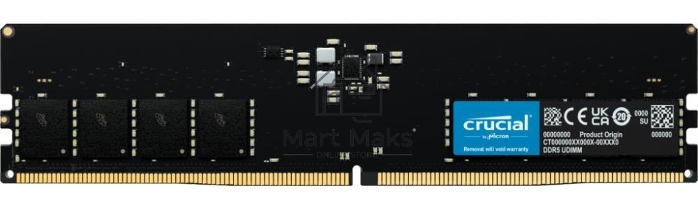 Оперативная память Crucial, DDR5, 16GB (1x16 GB), 4800 MHz, CL40, DIMM