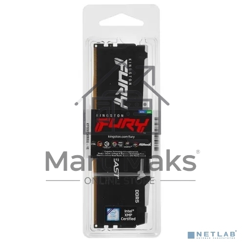 Оперативная память Kingston Fury Beast, DDR5, 16GB (1x16GB), 5600MHz, CL40, DIMM, с радиаторами, RGB, черный
