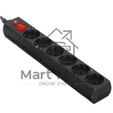 Сетевой фильтр Buro 600SH-16-5-B 5 м, 6 розеток, черный, коробка