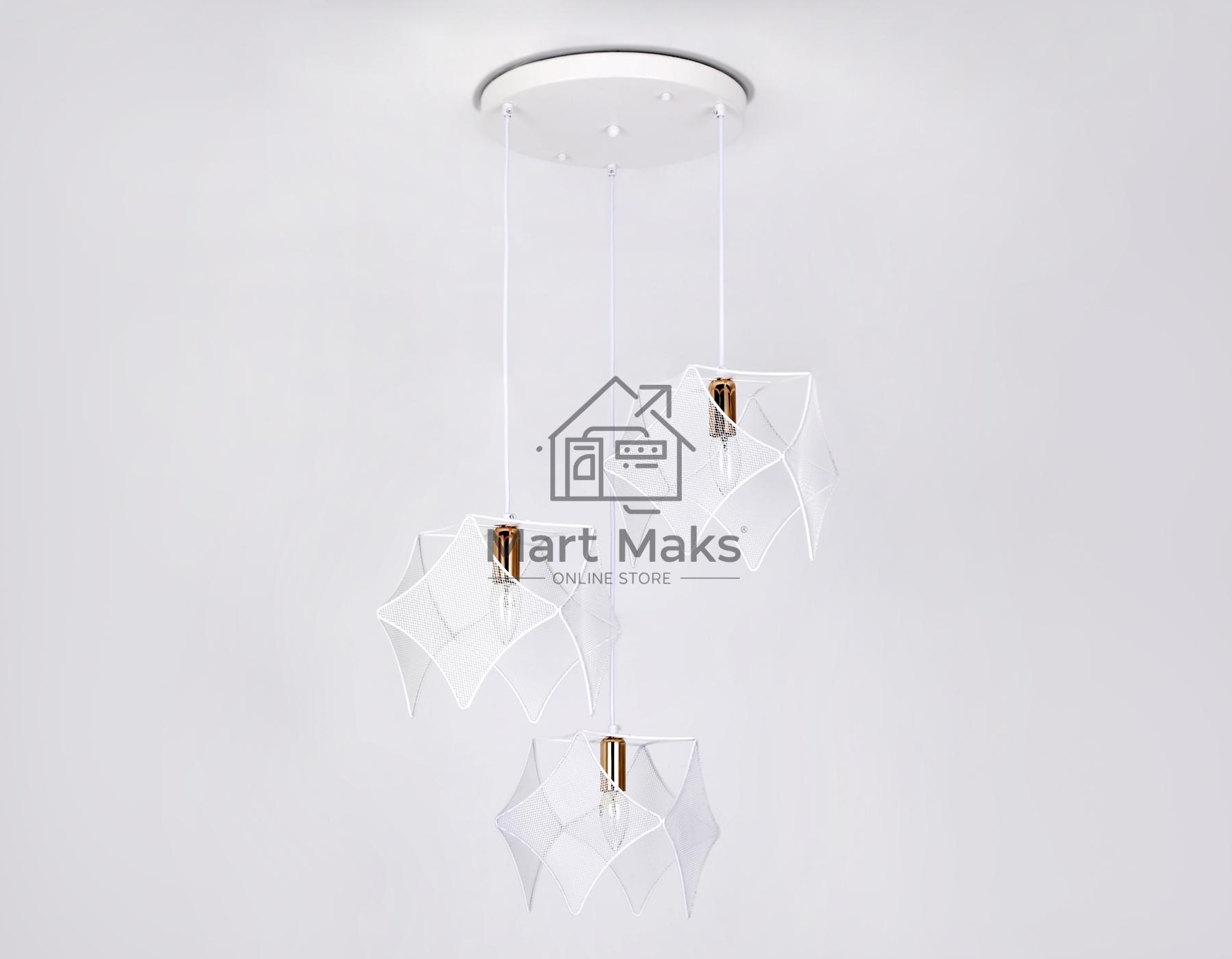 Светильник Ambrella light TR8426/3 WH/GD белый/золото E14/3 max 40W D510*1000