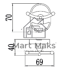Крючок для полотенца Potato Genus двойной, хром P2905-2