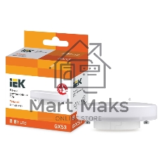 Лампа cветодиодная IEK LLE-T80-8-230-30-GX53 ECO T75 таблетка 8Вт 230В 3000К GX53
