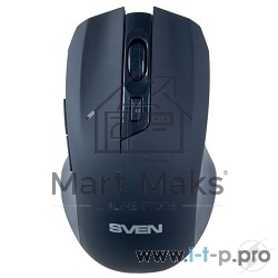 Мышь беспроводная SVEN RX-350 черный, 1800 dpi, радиоканал, USB, кнопки - 6