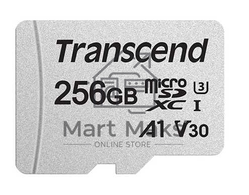 Флеш карта microSD 256GB Transcend microSDXC Class 10 UHS-I U3, V30, A1, (SD адаптер), TLC