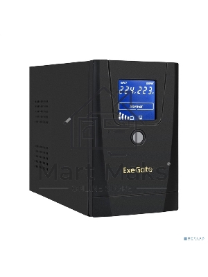 Источник бесперебойного питания ExeGate Power Smart ULB-650.LCD.AVR.1SH.2C13 650VA/360W, LCD, AVR,1*Schuko+2*C13, металлический корпус, черный