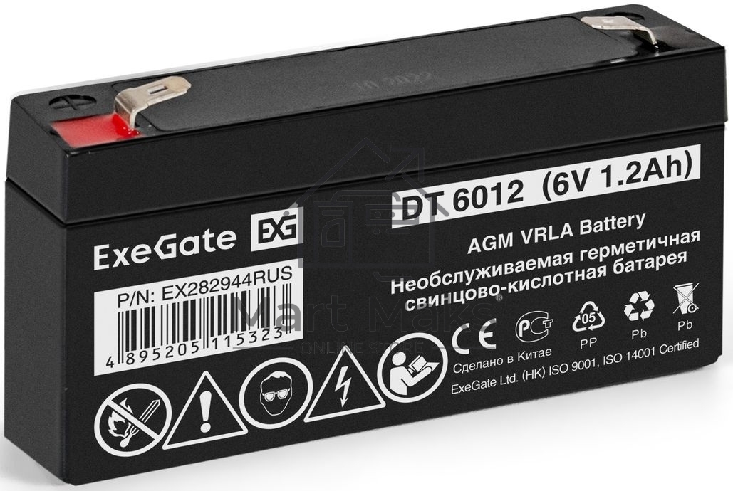 Батарея ExeGate DT 6012 (6V 1.2Ah), клеммы F1