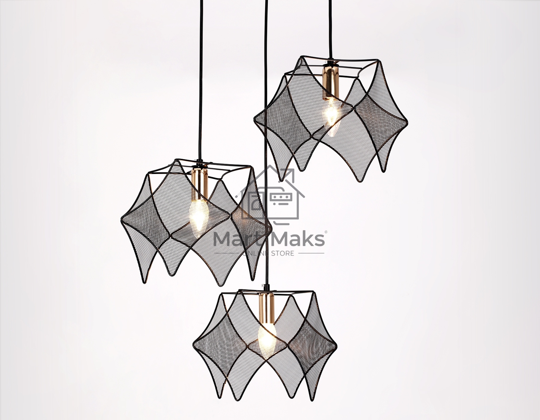 Светильник Ambrella light TR8427/3 BK/GD черный/золото E14/3 max 40W D510*1000