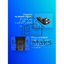 Бритва электрическая роторная Philips S3242/12 питан.:аккум. черный/серебристый