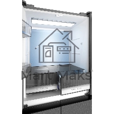 Холодильник Weissgauff WCD 450 Bru Steel Glass NoFrost Inverter матовая сталь трехкамерный 287/163л морозилка снизу, No Frost, Side by Side