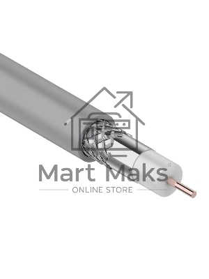 Кабель коаксиальный Rexant RG-8X, 50 Ом, CCS/Al/Al, 75%, бухта 100 м, серый