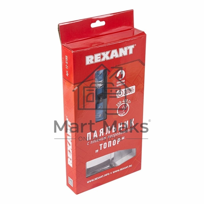 Паяльник Rexant, 300 Вт, 230 В, «Топор», плоский нагреватель, с кнопкой