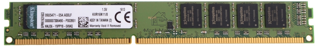 Оперативная память Kingston ValueRAM, DDR3L, 8GB (1x8GB), 1600MHz, CL11, DIMM