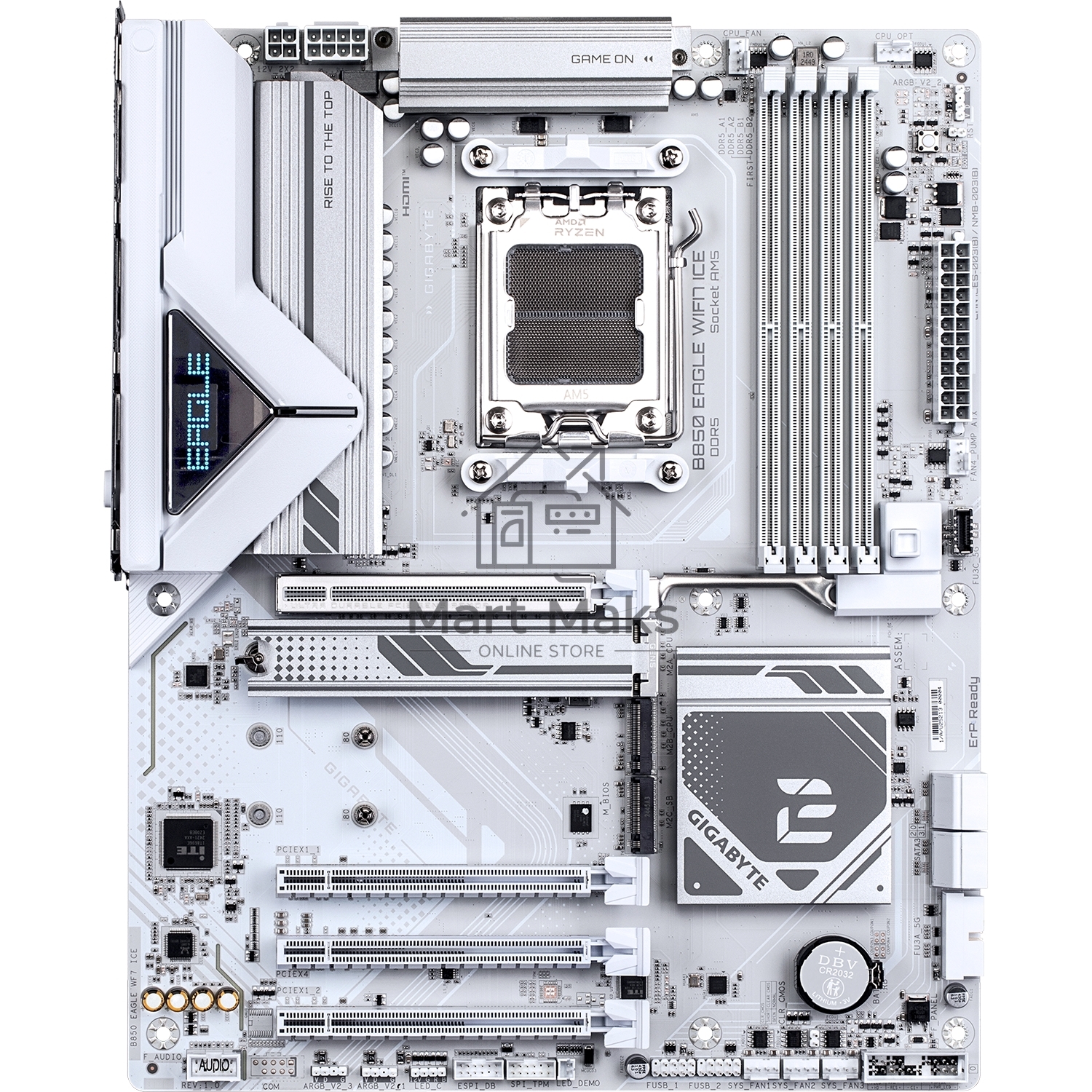 Материнская плата Gigabyte B850 EAGLE WIFI7 ICE, AM5, AMD B850, 4xDDR5, 4xSATA, 3xM.2, 1xPCIe 5.0 x16, 1xPCIe 4.0 x4, 2xPCIe 3.0 x1, 1xDP (v1.4), 1xHDMI, 1x2.5Gb LAN, Wi-Fi 7, Bluetooth 5.4, 1xUSB-C 5Gbps, 2xUSB-A 10Gbps, 2xUSB-A 5Gbps, 4xUSB-A 2.0, 3x3.5