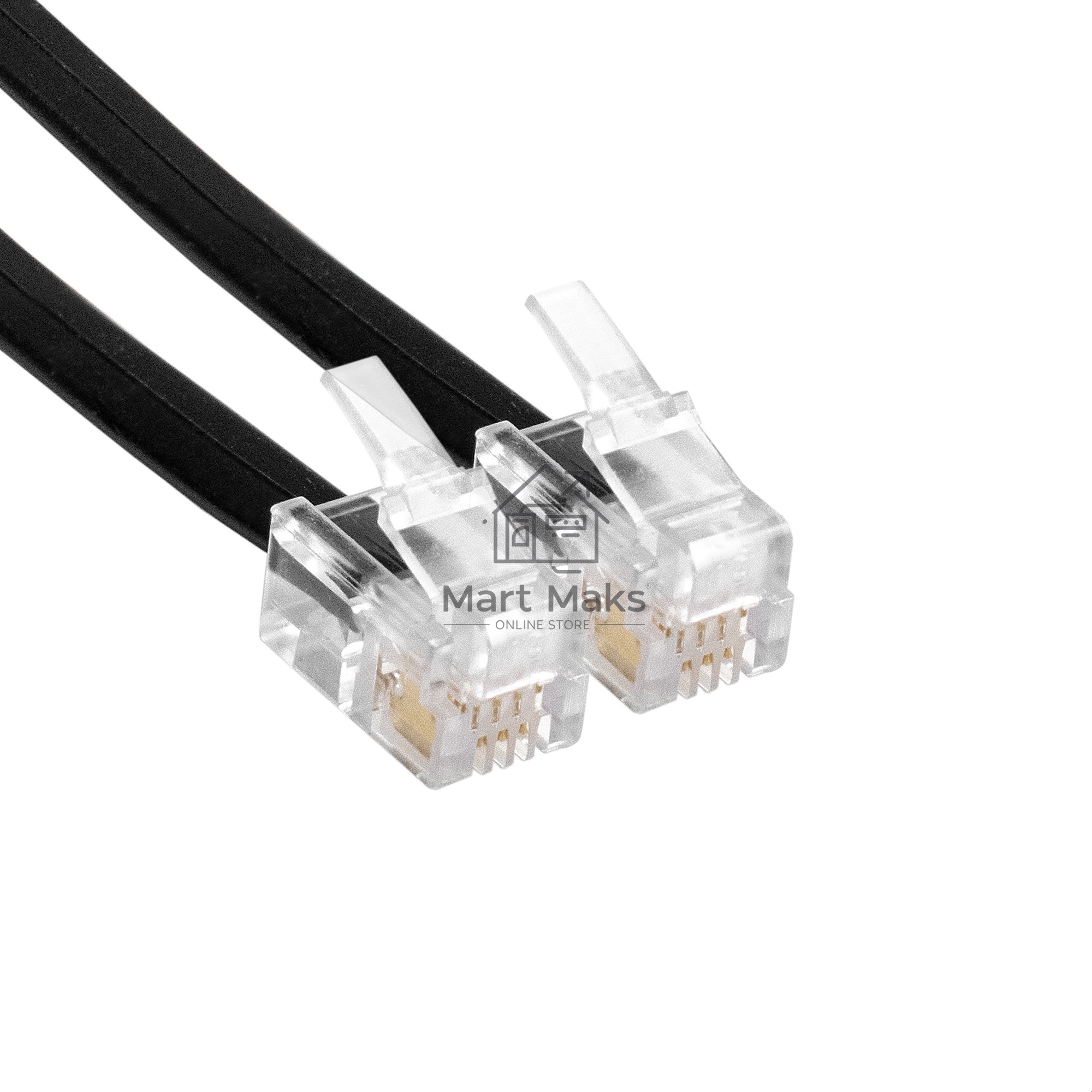 Патч-корд телефонный ExeGate TC4P4C-2M (шнур для телефонной трубки, витой, RJ-10 (4P-4C), 2м, черный)