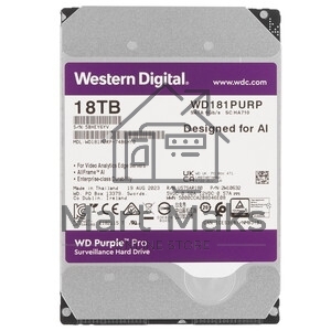 Жесткий диск HDD WD Purple Pro 18Tb 7200rpm SATA 512Mb 3.5
