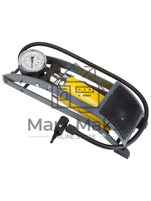 Насос FP-0902A ножной стационарный с манометром, цилиндр 55х120мм, шланг с автовентилем, стальной