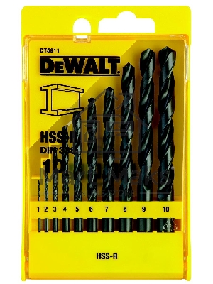 Набор сверл DeWALT DT5911-QZ по металлу HSS-R (10шт.) в пластиковой кассете