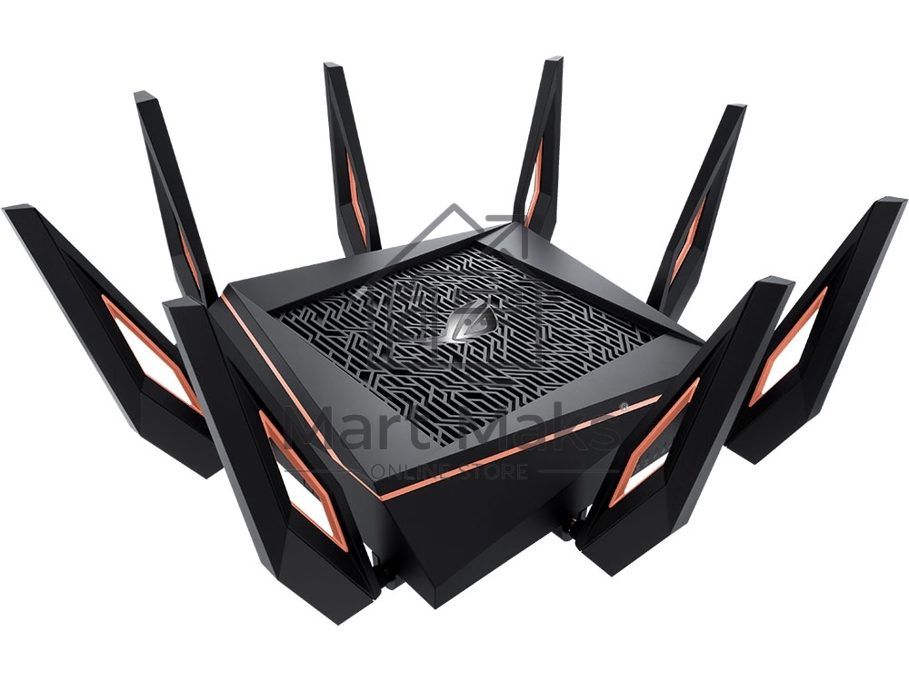 Маршрутизатор ASUS GT-AX11000 Tri-band WiFi 6(802.11ax) Gaming Router –World's first 10 Gigabit Wi-Fi router with a quad-core processor, 2.5G gaming port, DFS band, wtfast, Adaptive QoS, AiMesh for mesh wifi system