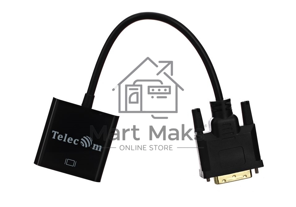 Кабель-переходник VCOM DVI-D 25M ---> VGA 15F  Telecom <TA491> Кабель-переходник DVI-D 25M ---> VGA 15F  Telecom <TA491>