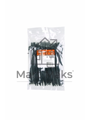 Хомут-стяжкa нейлоновая усиленная с двойным горизонтальным замком Rexant 180x6,0 мм, черная, упаковка 100 шт.