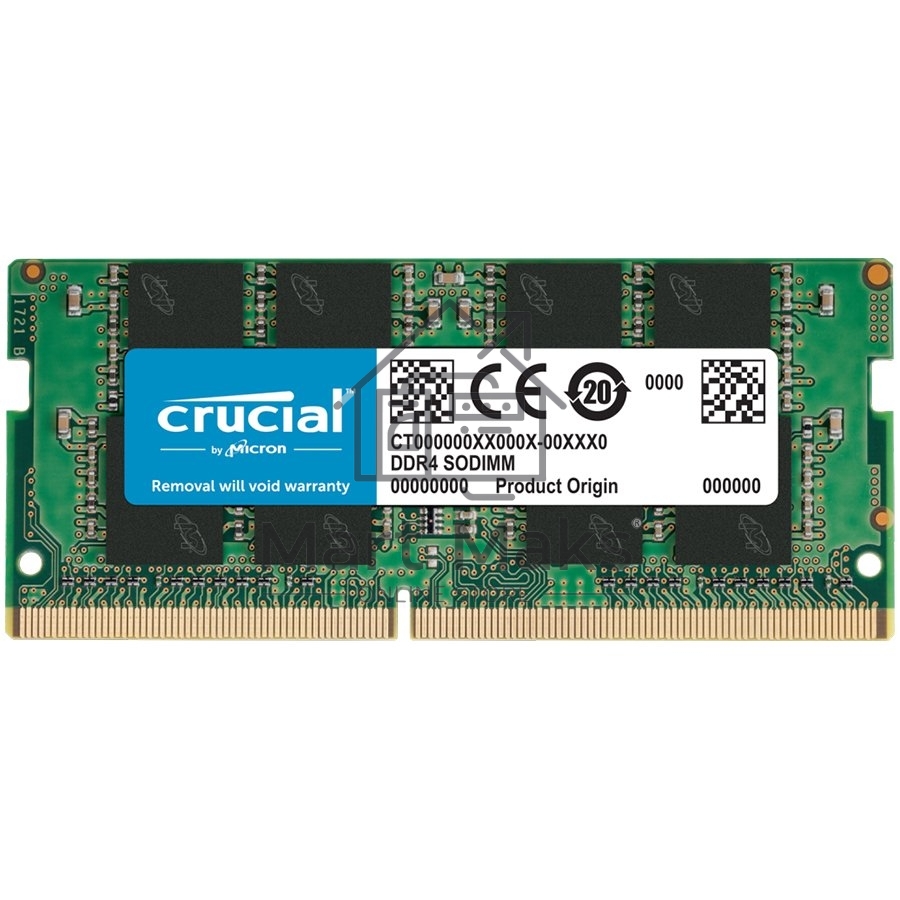 Оперативная память Crucial, DDR4, 16GB (1x16 GB), 2666 MHz, CL19, SO-DIMM