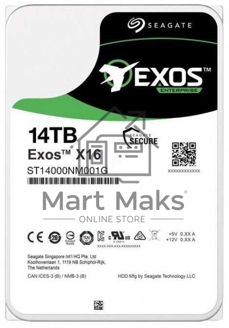 Жесткий диск HDD Seagate Exos X16 14Tb 7200rpm SATA 256Mb 3.5