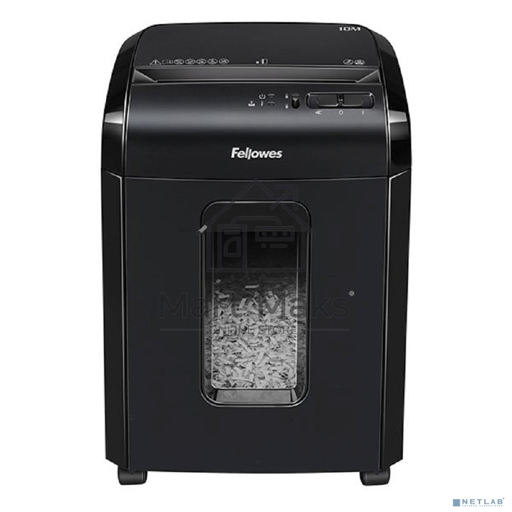Шредер Fellowes Powershred 10M FS-4630601 DIN P-5, 2х15мм, 10лст., 19лтр., Safety Lock, с микрорезкой